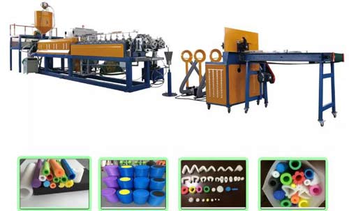 EPE foam pipe extrusion line,EPE Air conditioning insulation pipe production line,foam tube making machine